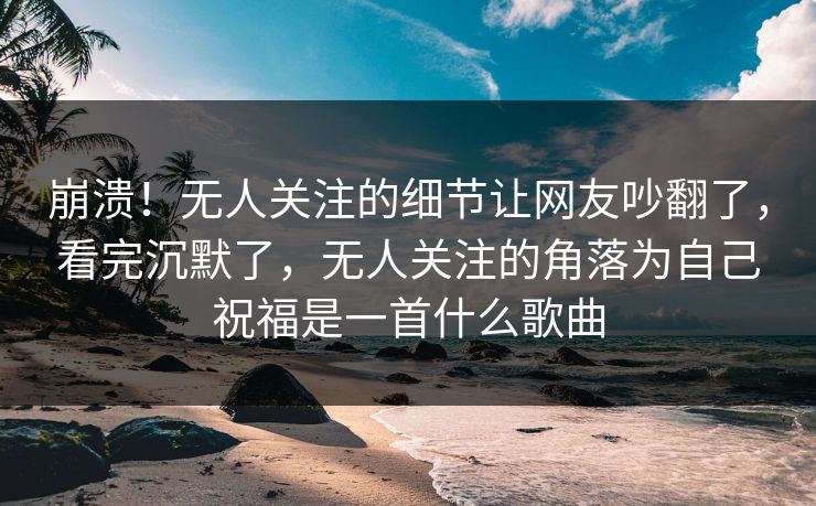 崩溃！无人关注的细节让网友吵翻了，看完沉默了，无人关注的角落为自己祝福是一首什么歌曲