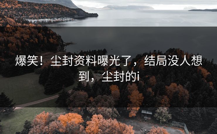 爆笑！尘封资料曝光了，结局没人想到，尘封的i