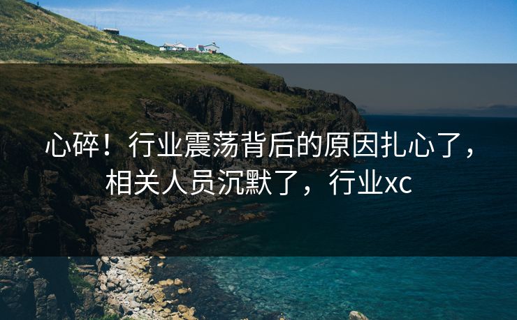 心碎！行业震荡背后的原因扎心了，相关人员沉默了，行业xc