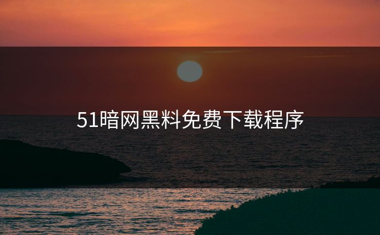 51暗网黑料免费下载程序